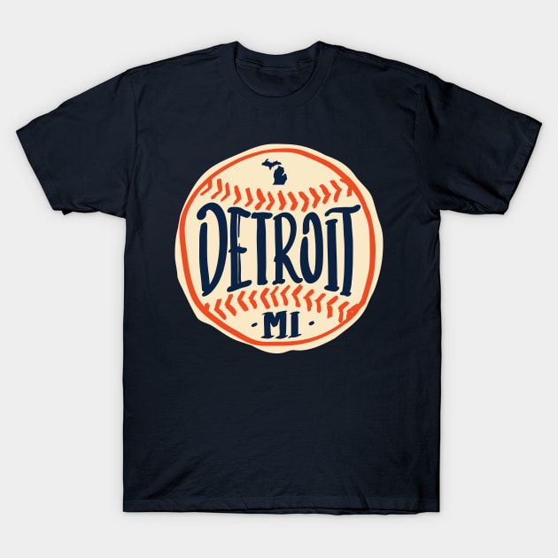 Detroit Michigan Hand Drawn Script Design T-Shirt by goodwordsco